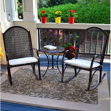 Wrought iron patio discount chairs that rock